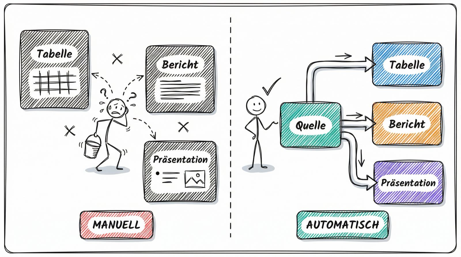 Manueller Datentransfer vs. automatische Integration