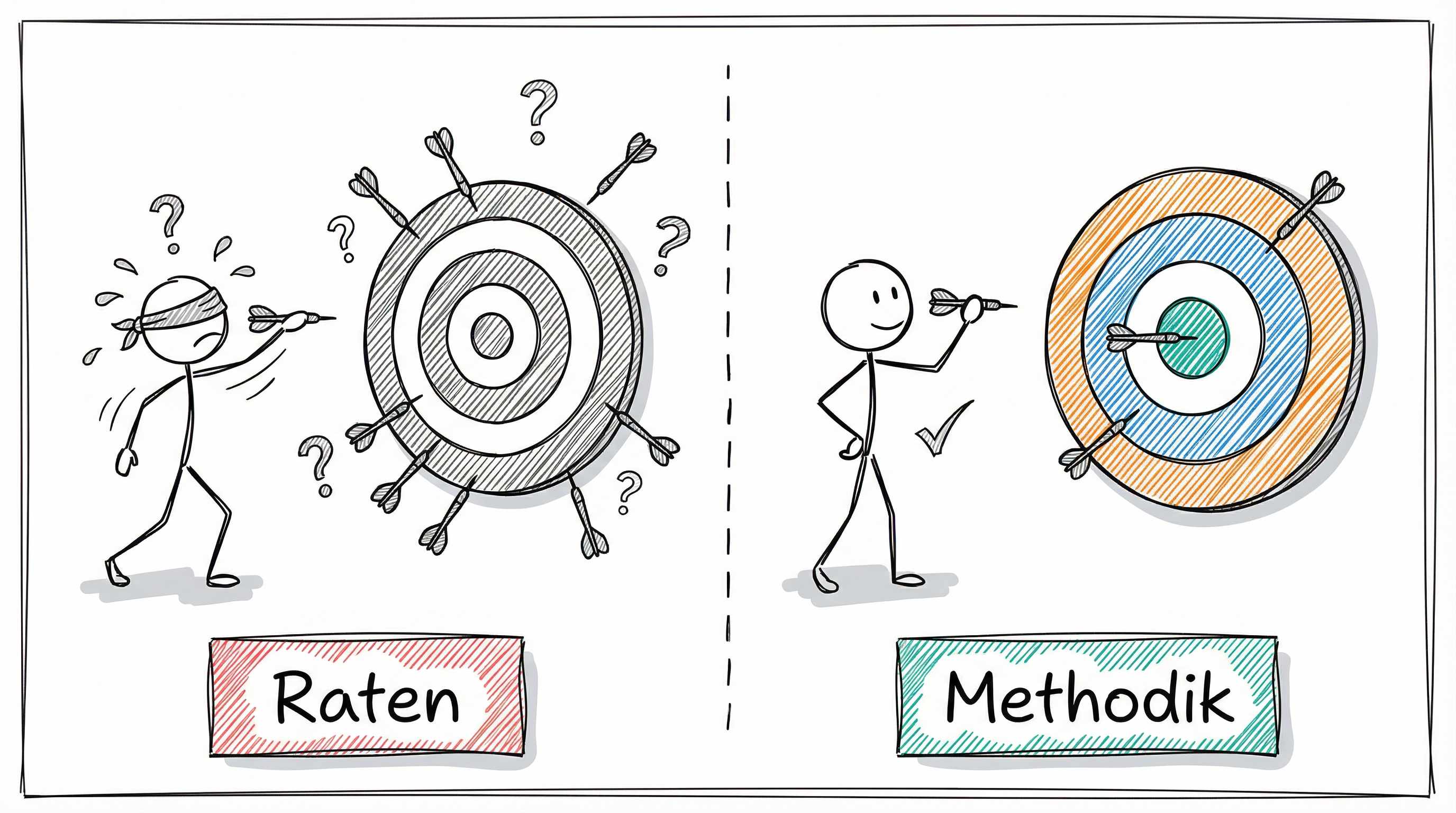 Raten vs. Methodik: Ohne systematische Testverfahren ist Testen wie blindes Dartwerfen