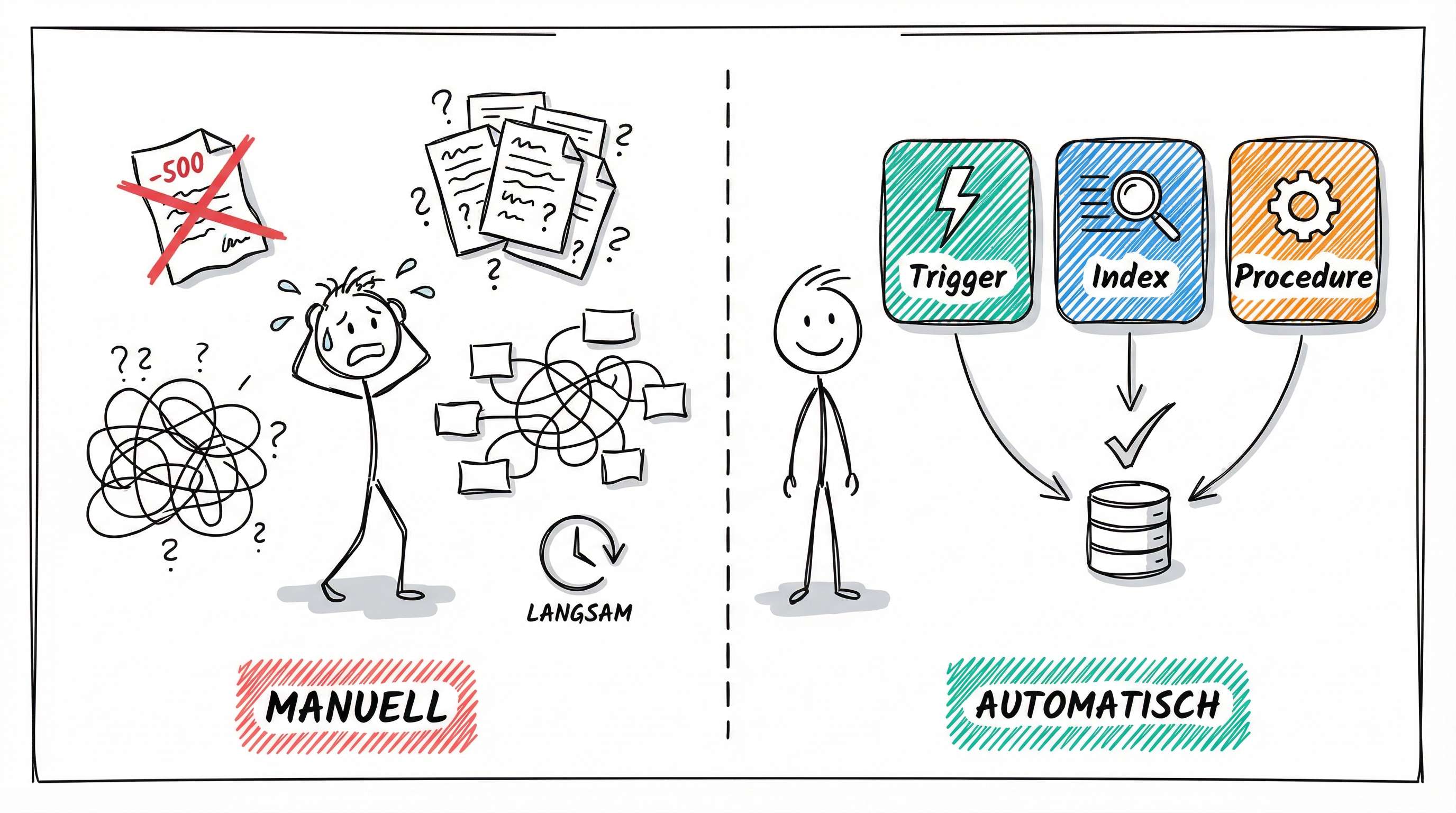 Manuell vs. Automatisch: Trigger, Indizes und Stored Procedures