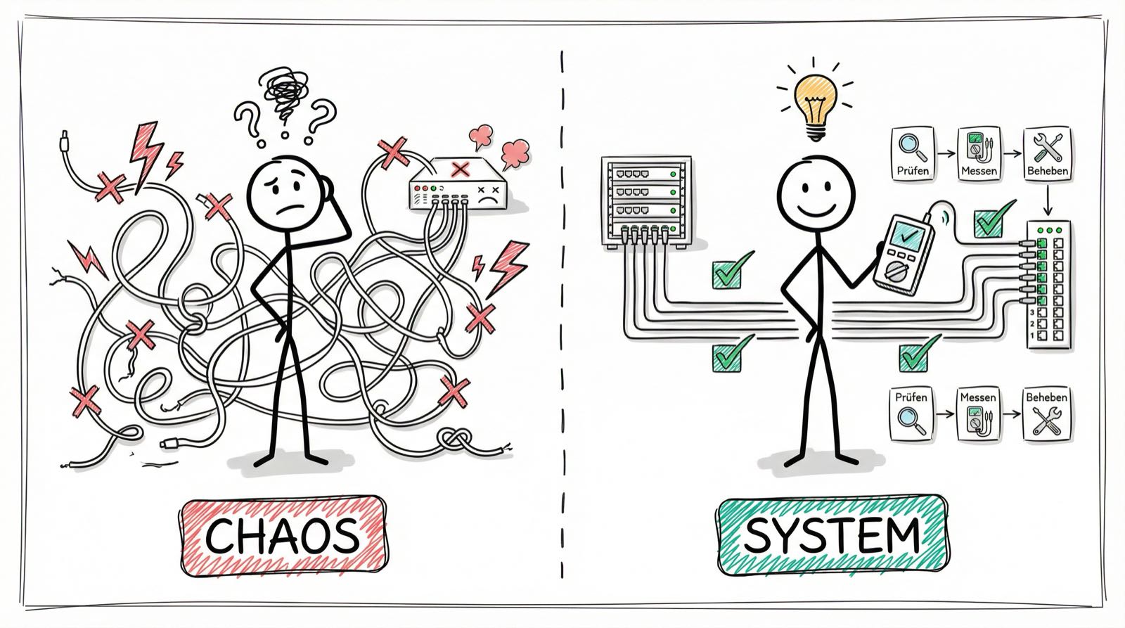 Chaos vs. System bei der Netzwerk-Fehlersuche