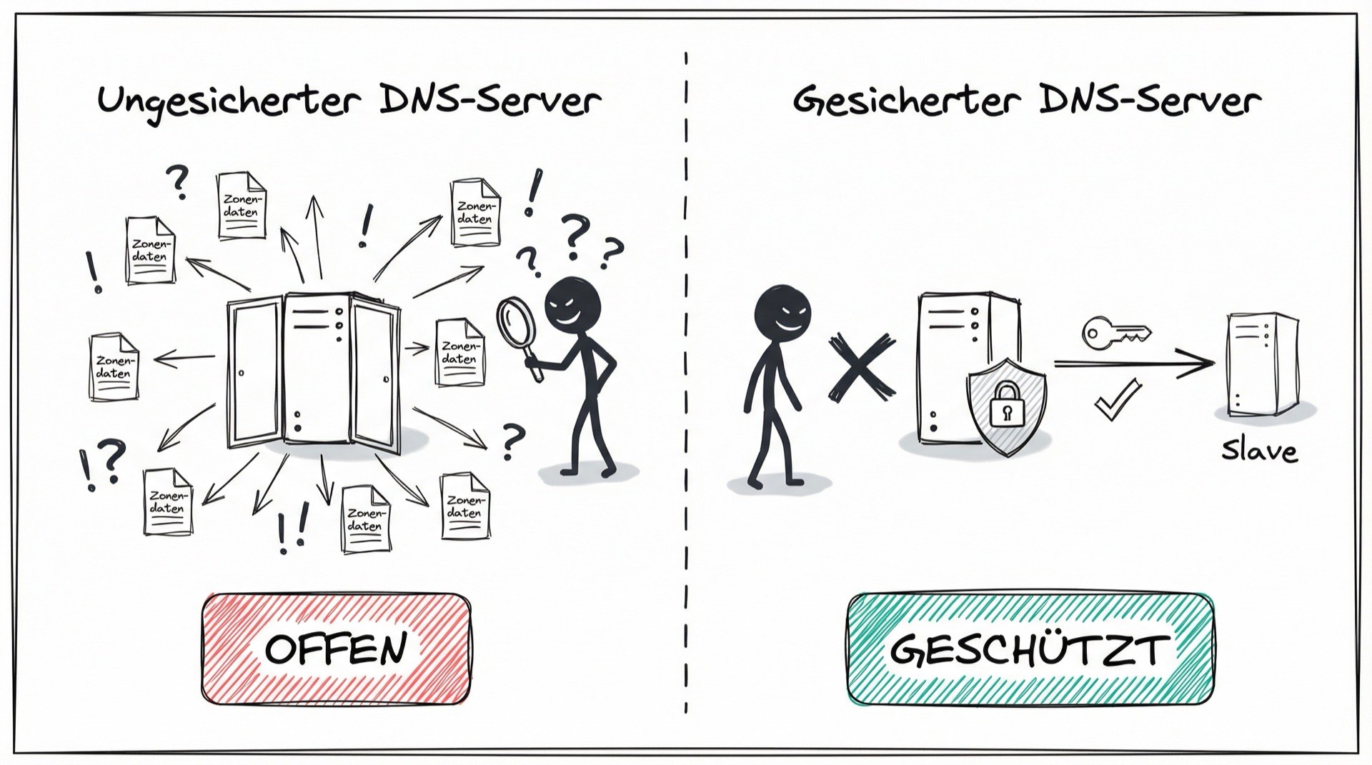 Offener vs. geschützter DNS-Server